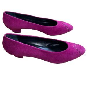 Nordstrom SALE! Suede Fuchsia Pumps Leather Italian 1.5" Kitten Heel, EUC, 9.5